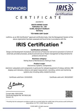 IRIS Certification™  ISO22163